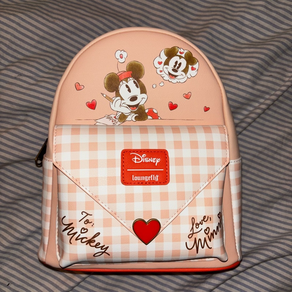 Loungefly Disney Minnie Mouse Loves Mickey Mouse Letter Mini Backpack